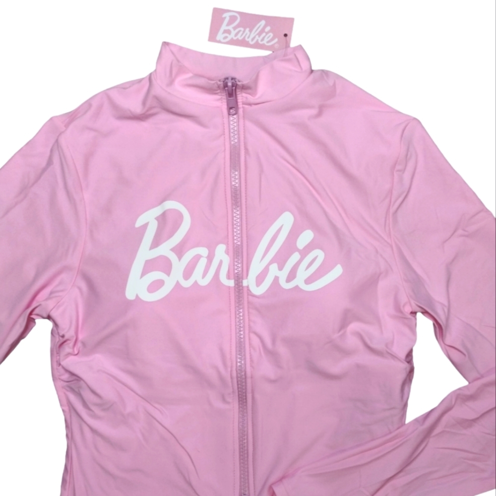 Barbie Womens Long Sleeve Bodysuit One Piece Swimsuit - Picture 2 of 6